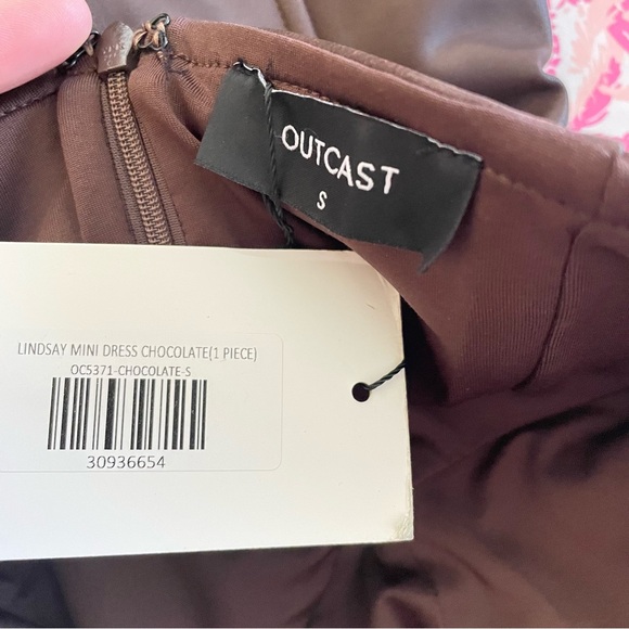 Outcast Lindsay Corset Mini Dress in Chocolate Brown - Picture 7 of 9